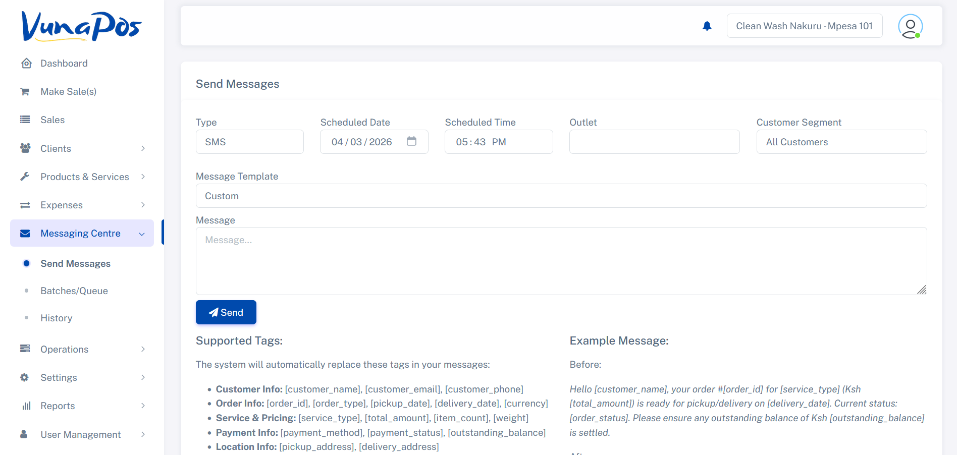 SMS, Email & WhatsApp Messaging